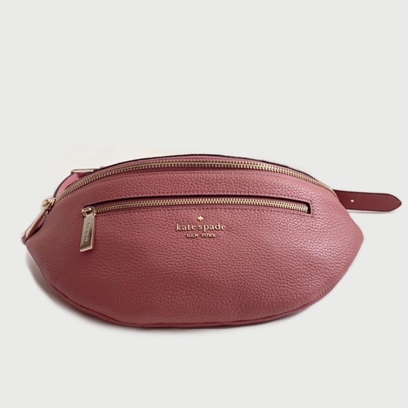 ♠️Kate Spade Leila Leather Belt Bag Fanny Pack Pomegranate Pink NWT - Picture 3 of 9